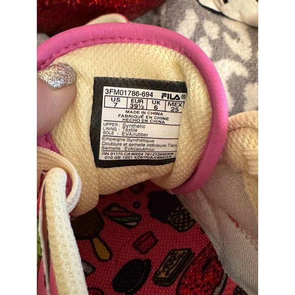 Fila x kawaii sweets sz 7 pink candy ice cream low top sneakers - Picture 4 of 11